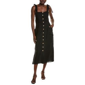 Emerson Fry Womens  Lillian Linen-Blend Dress, Black